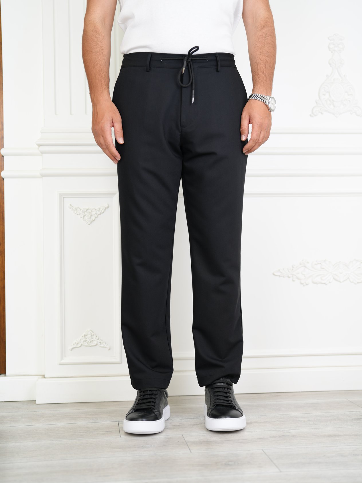 YÜKSEK BEL İTALYAN STİL JOGGER PANTOLON - Siyah