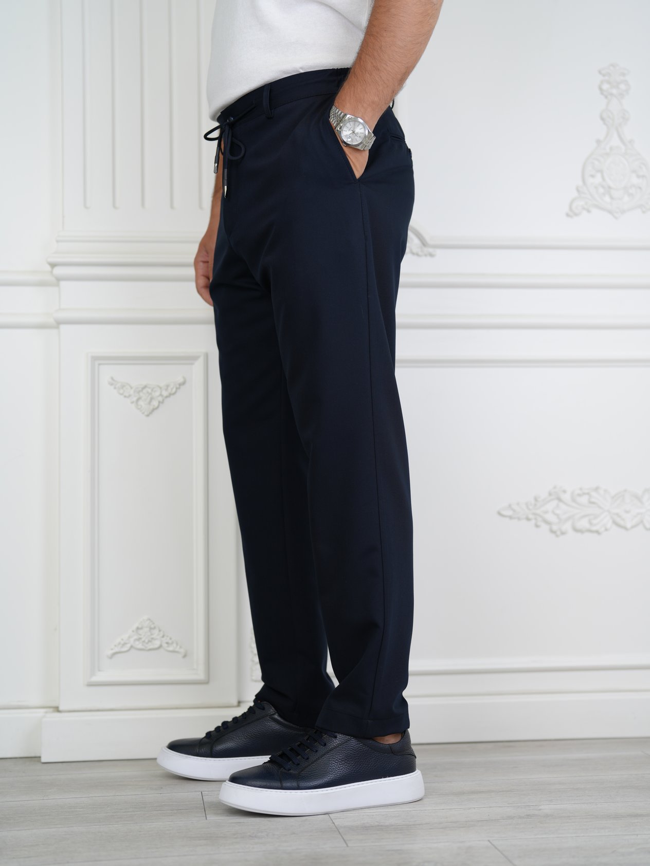 YÜKSEK BEL İTALYAN STİL JOGGER PANTOLON - Lacivert
