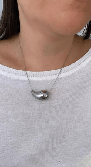Çelik Bottega Modeli Damla Kolye