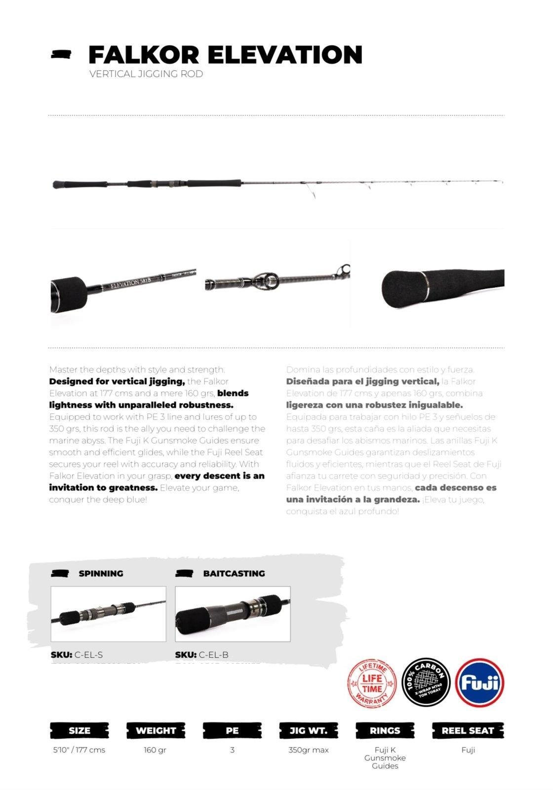 Falkor Elevation 1.77m PE 3 Max 350g Tetikli Slow Jig Kamışı