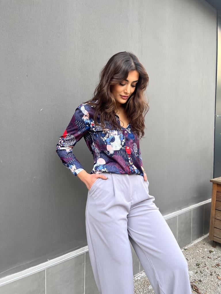 Gri palazzo pantalon