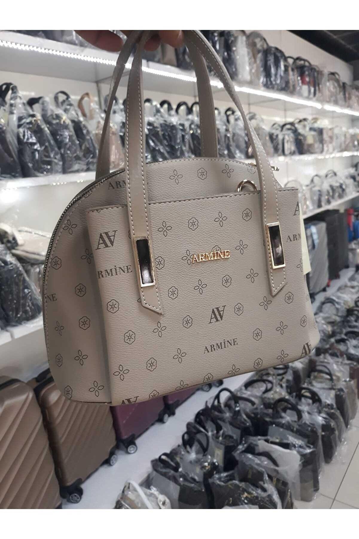 Armine 342 Bayan Çanta Vizon Baskılı