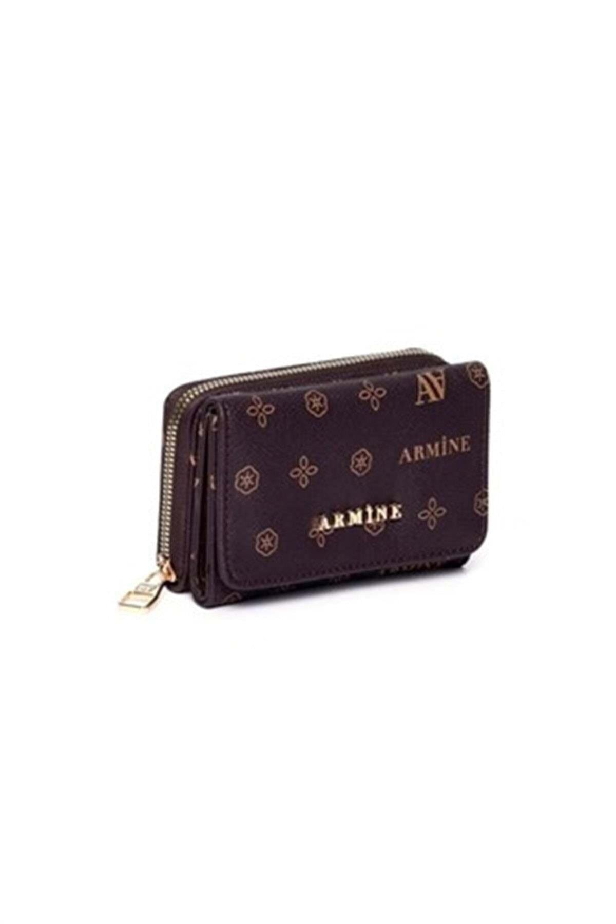 Armine C11 Bayan Cüzdan Kahve Baskılı