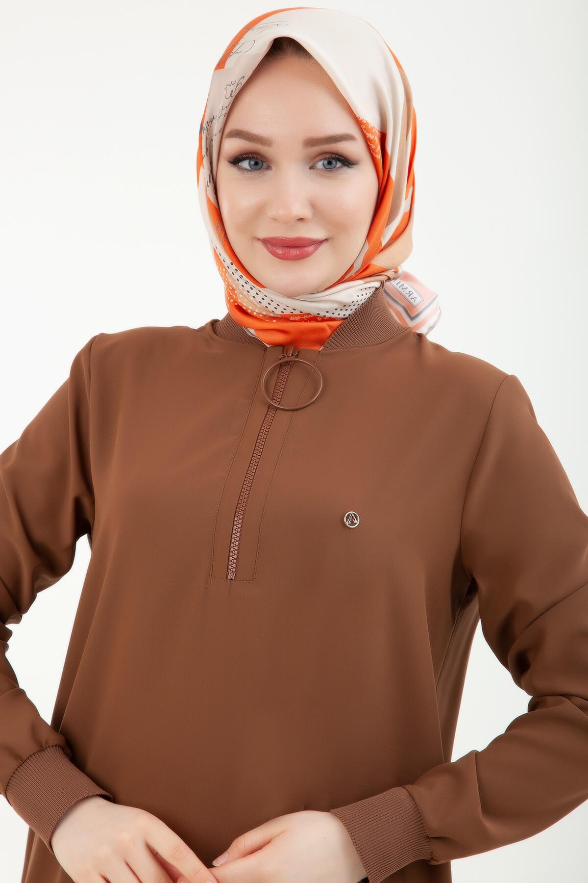 Armine TREND Halkalı Tunik Yaz Sezonu 24YT436 Kahve