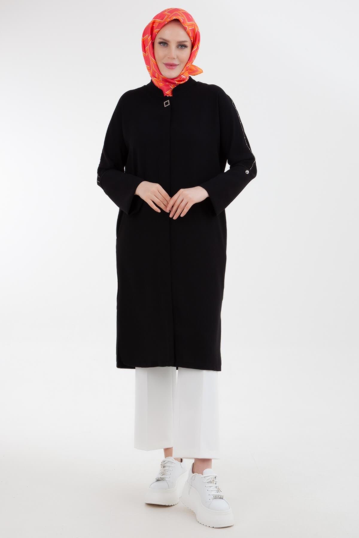 Armine TREND Kollar Taşlı Tunik Siyah 24yt450