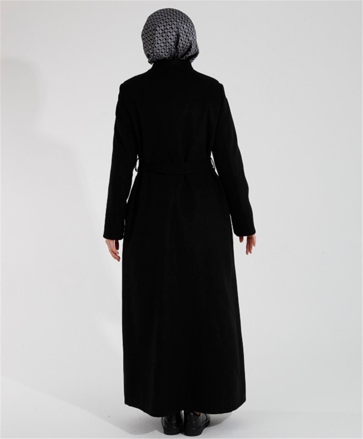 Armine Trend 22KT805 Kaşe Kaban Siyah