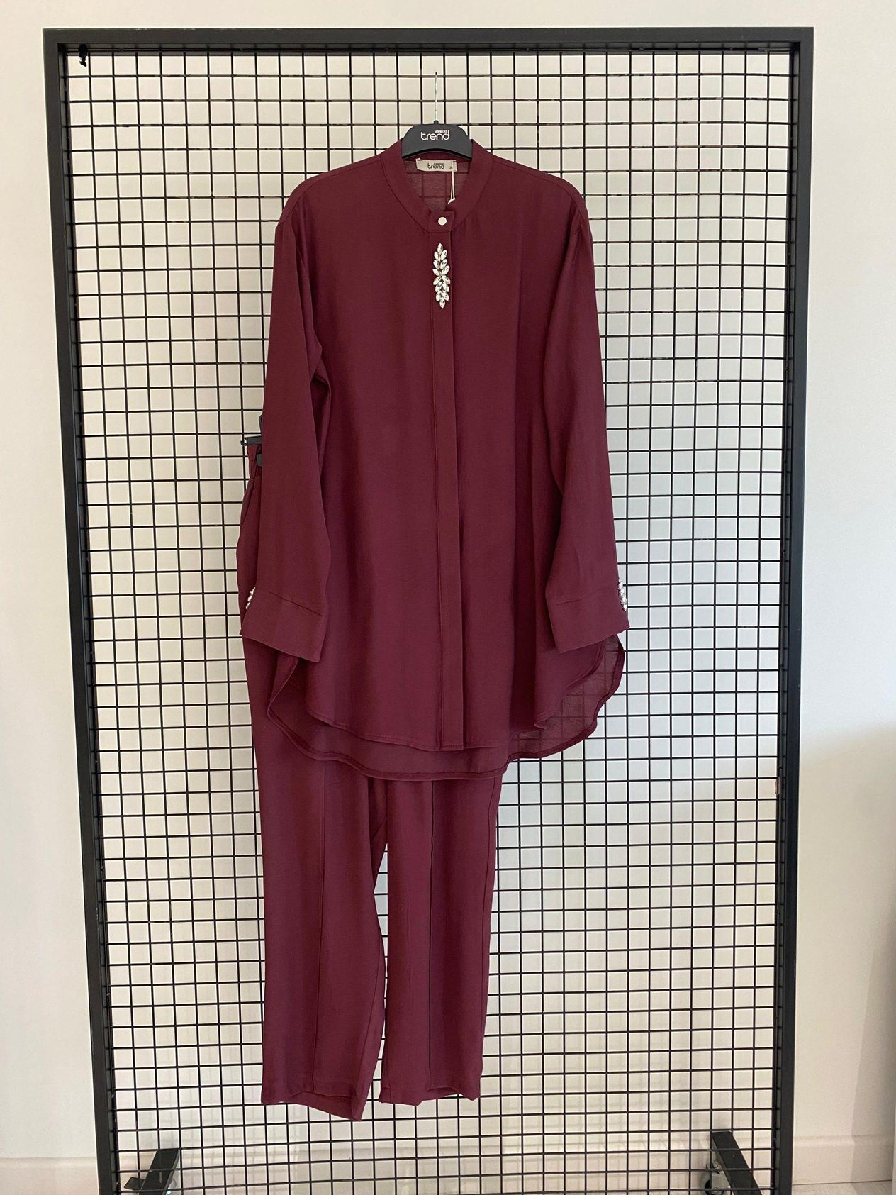 Armine TREND Asimetrik Kesim Bayan Takım Bordo 25YT6108