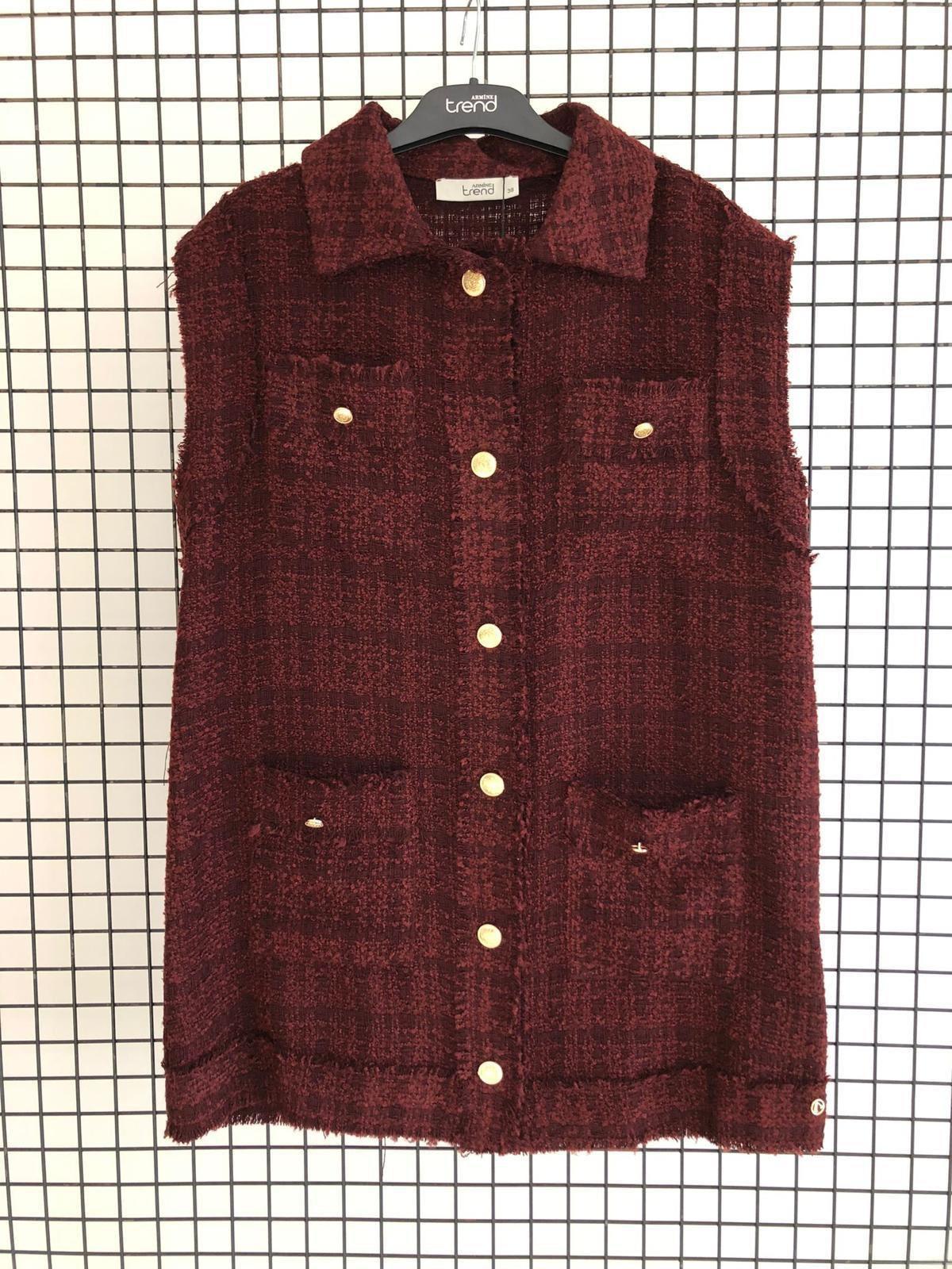 Armine TREND Bayan Yelek Bordo 25KT516