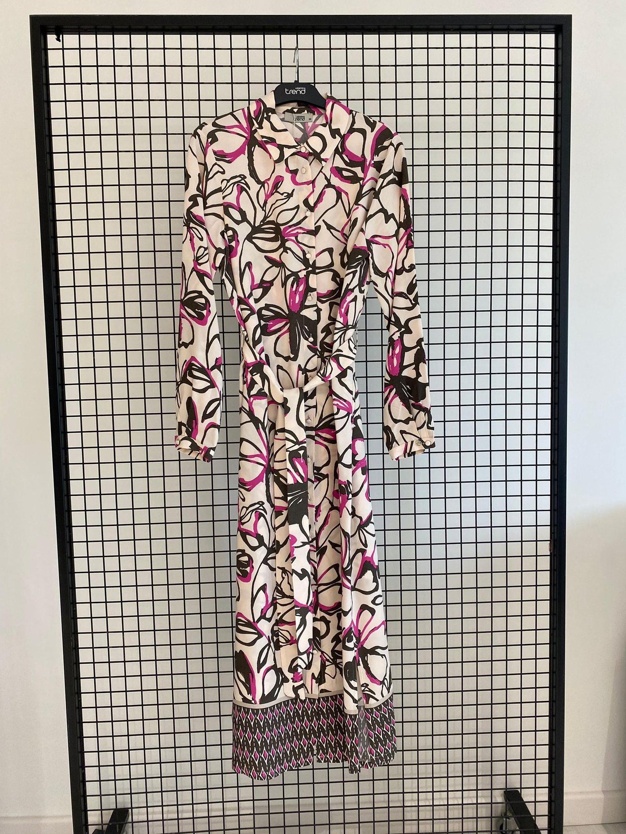 ARMİNE TREND Beli Kuşaklı Boydan Düğmeli Tunik Elbise Pembe 25YT421