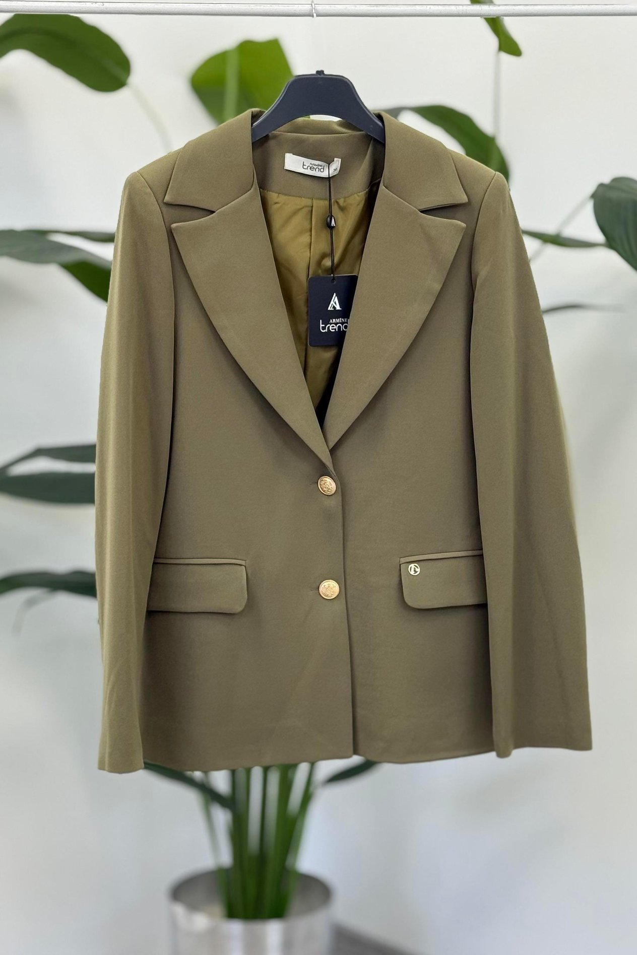Armine TREND Blazer Astarlı Ceket Haki 25KT520