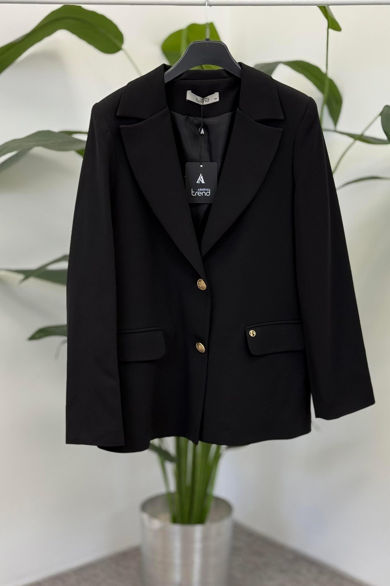 Armine TREND Blazer Astarlı Ceket Siyah 25KT520