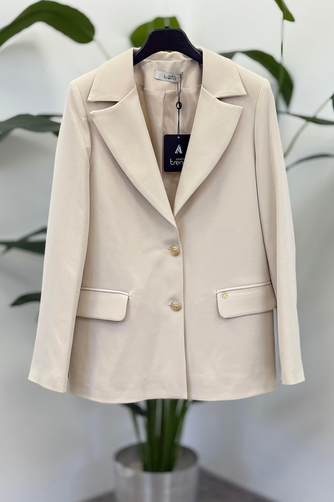 Armine TREND Blazer Astarlı Ceket Taş 25KT520