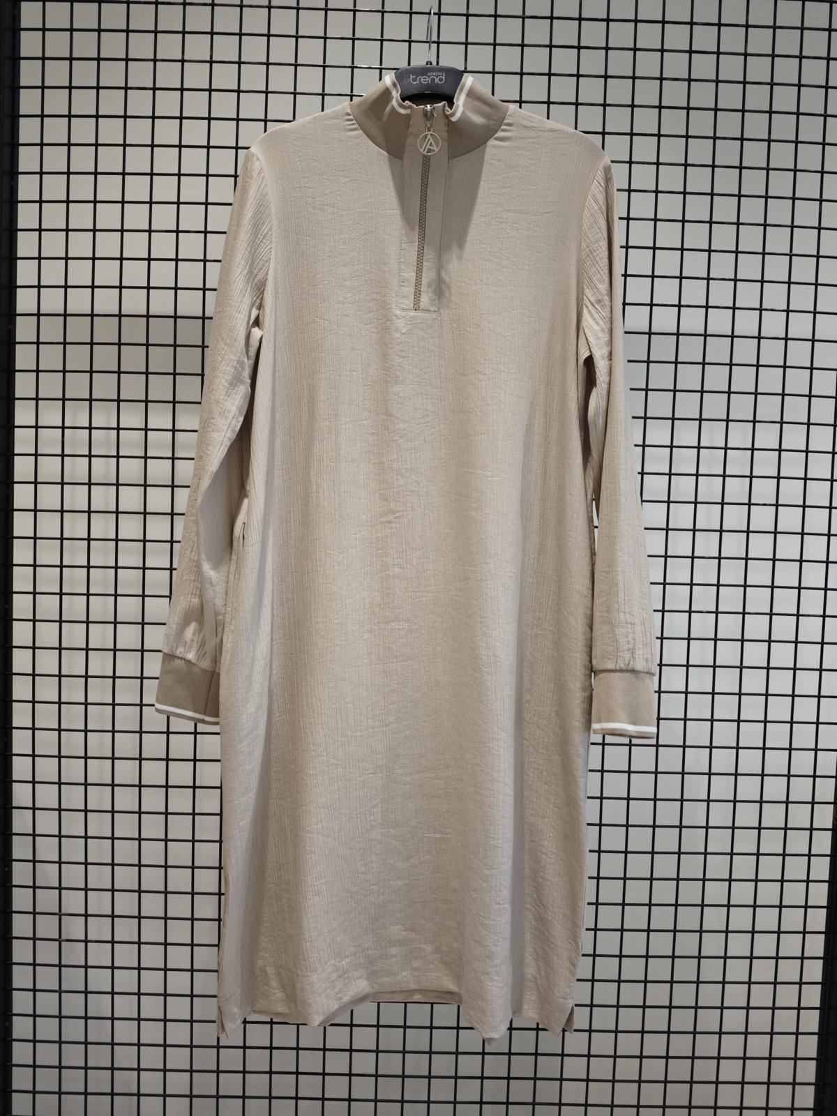 Armine TREND Çilek Kumaş Önden Fermuarlı Tunik Taş 25YT433