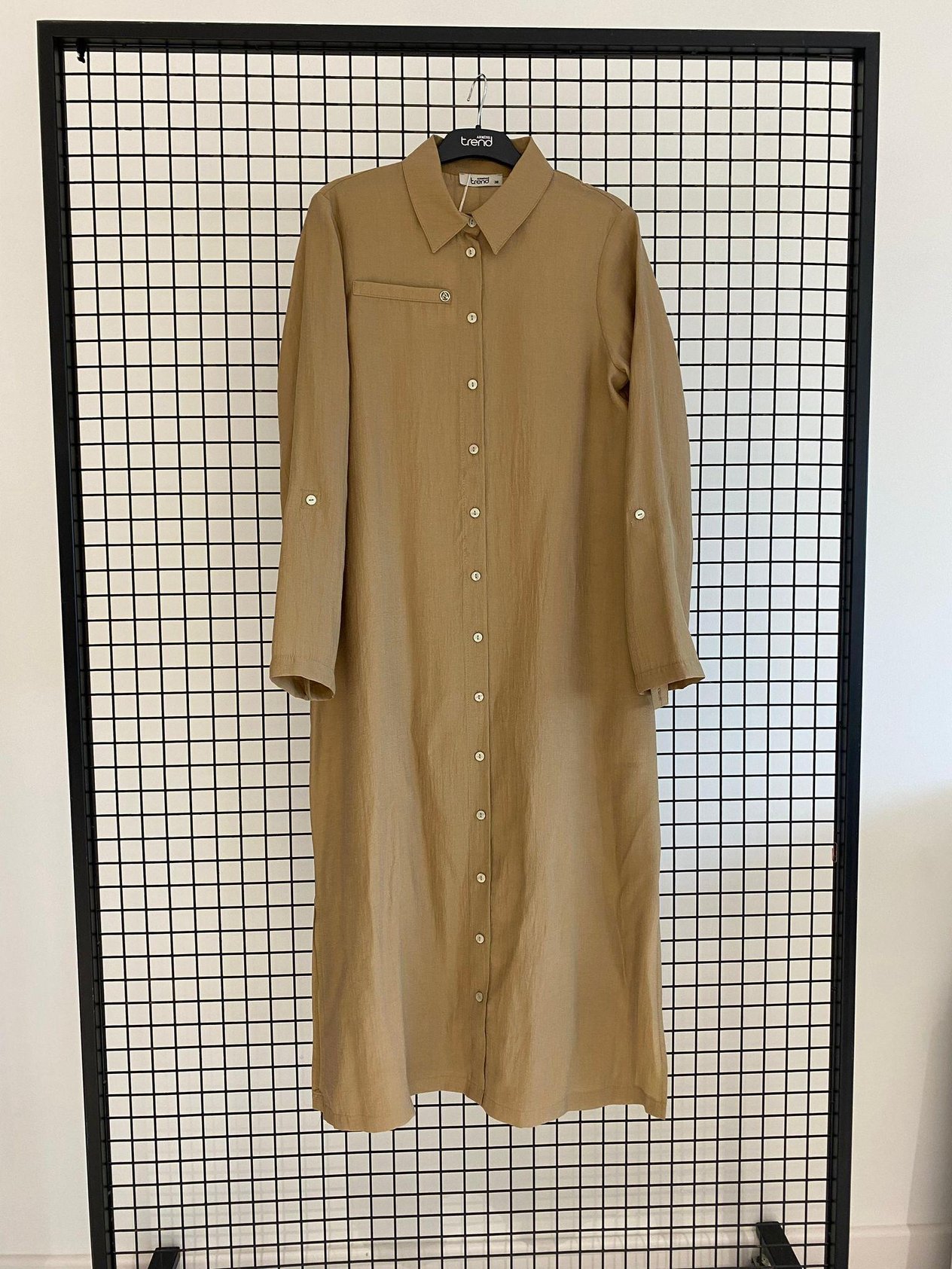 Armine TREND Kol Katlama Detay Düğmeli Tunik Camel 25YT4142