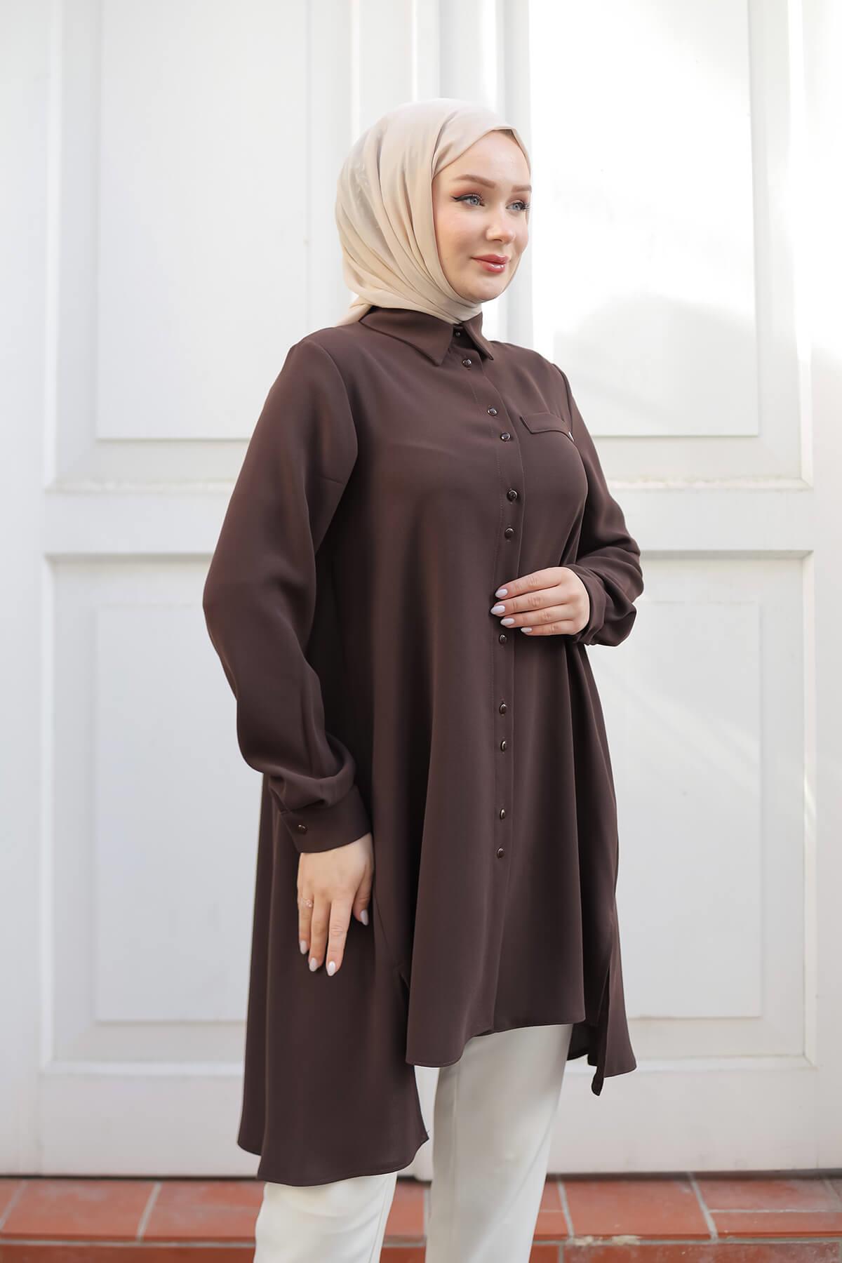 Armine TREND Önü Kısa Tunik Siyah 24KT444