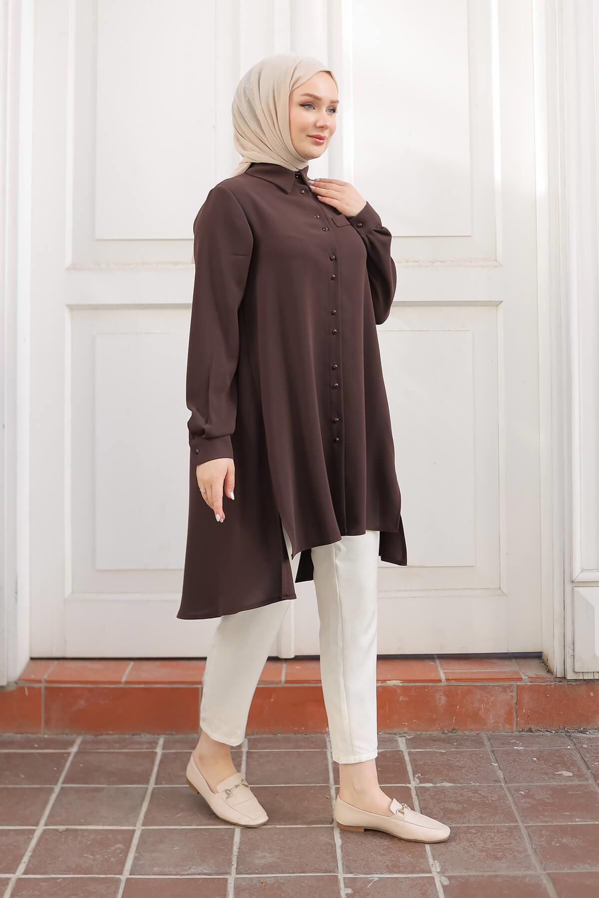 Armine TREND Önü Kısa Tunik Siyah 24KT444