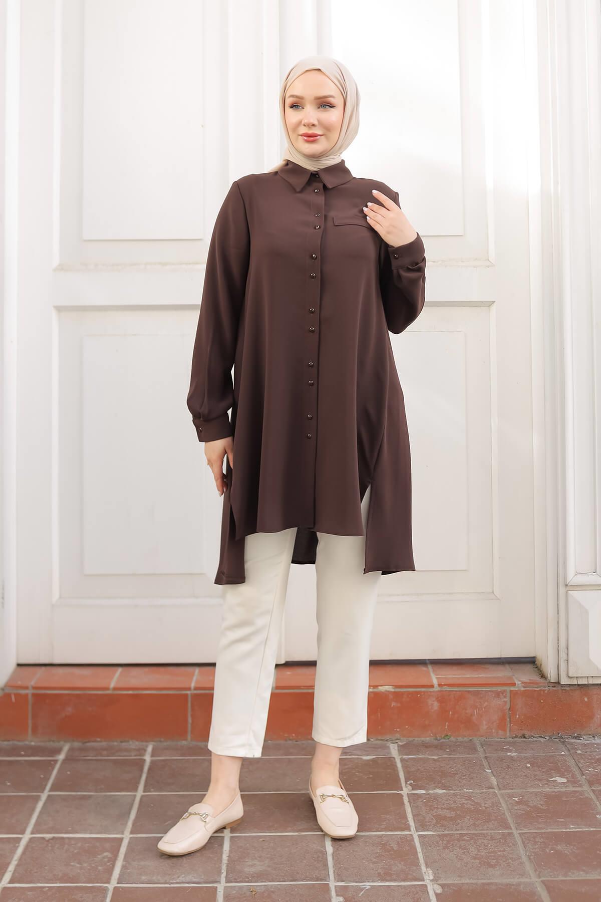 Armine TREND Önü Kısa Tunik Siyah 24KT444