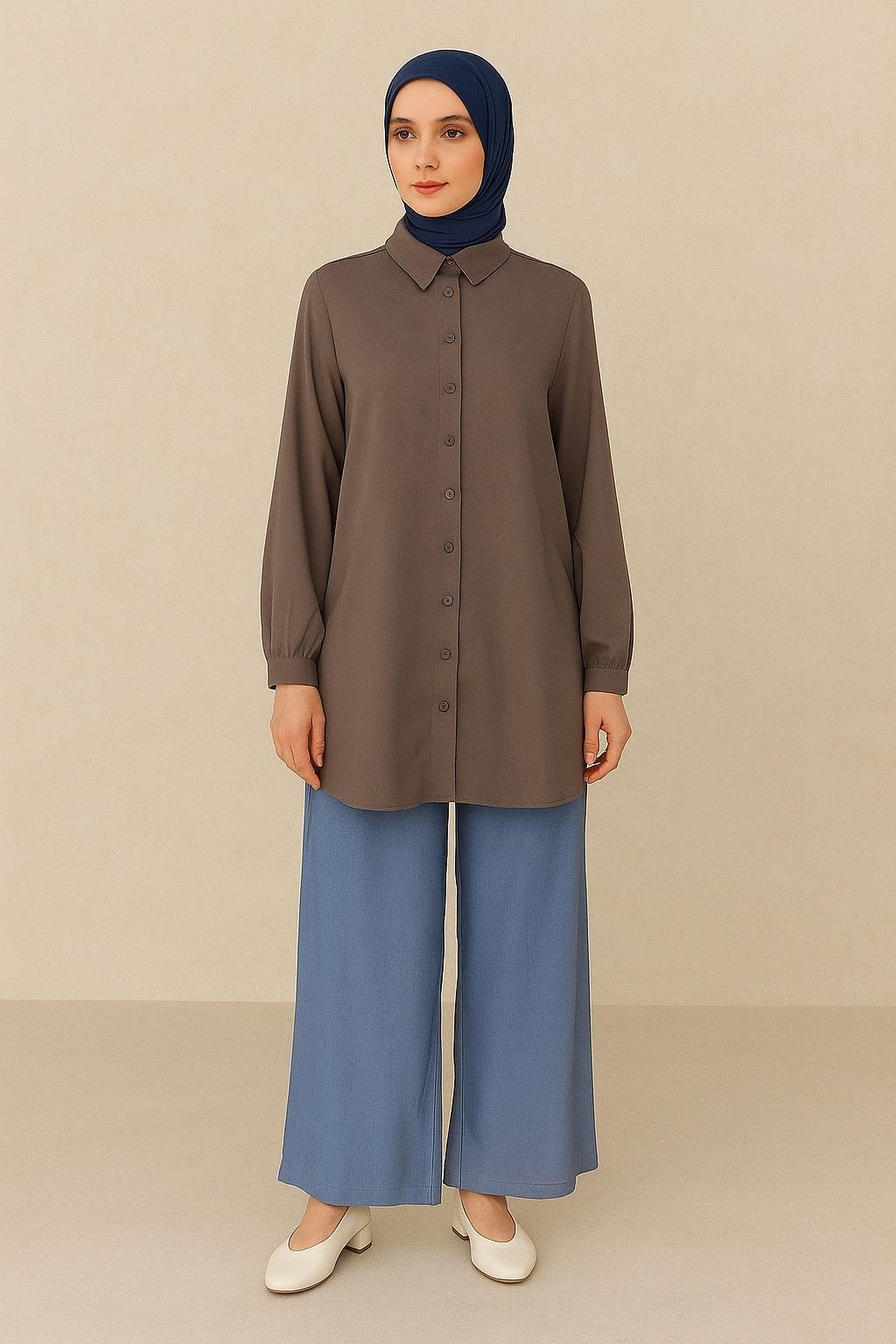 Armine TREND Rahat Bağcıklı Pantolon Mavi 25YT236
