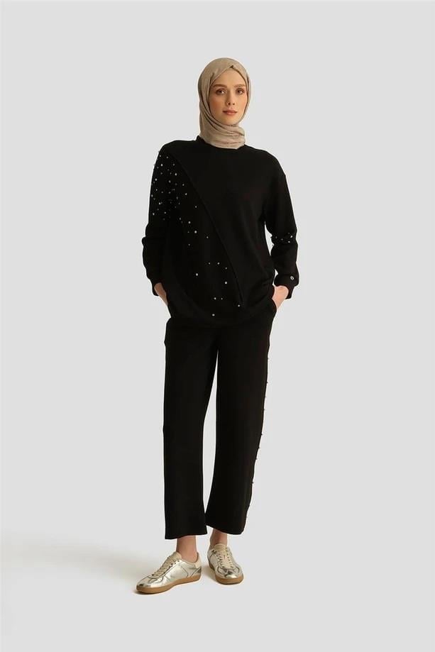 Armine Trend Taş Detaylı Pantolonlu İkili Oysho Takım 25YT637