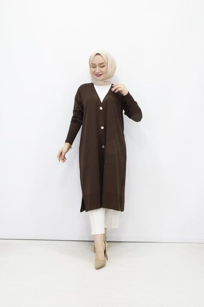 Armine TREND Triko Hırka Kahve 24KTD502