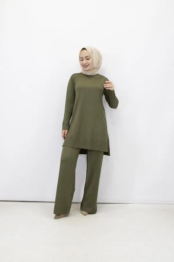 Armine TREND Triko Pantolonlu Takım Haki 24KTD601