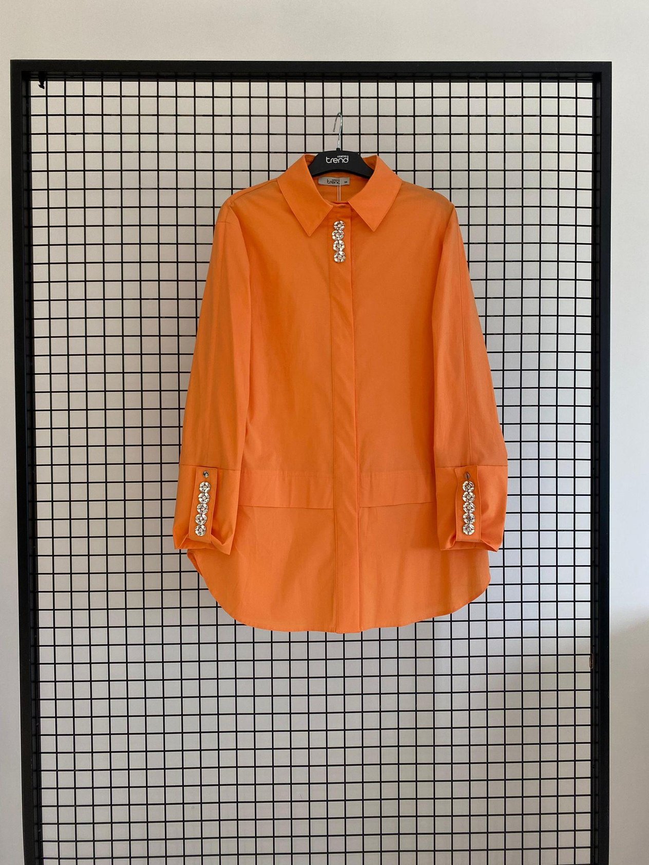 Armine TREND Yakası Taş Detaylı Bayan Tunik Oranj 25YT4134