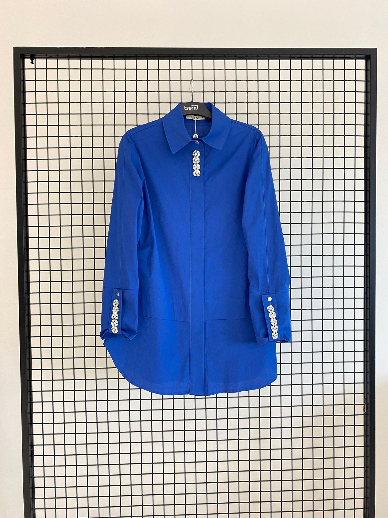 Armine TREND Yakası Taş Detaylı Bayan Tunik İndigo 25YT4134