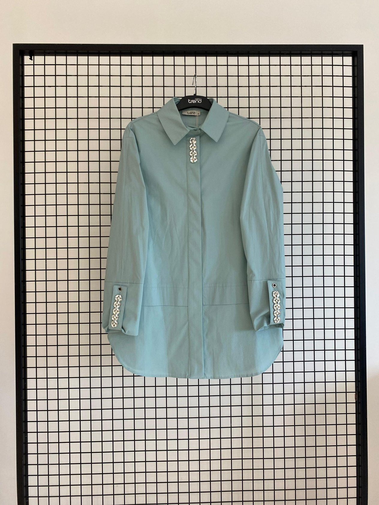Armine TREND Yakası Taş Detaylı Bayan Tunik Mint 25YT4134