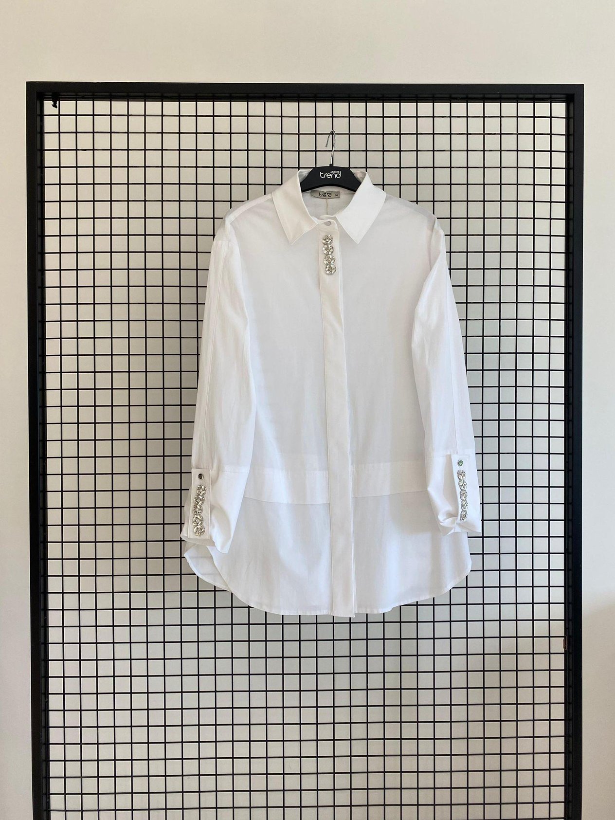 Armine TREND Yakası Taş Detaylı Bayan Tunik Ekru 25YT4134
