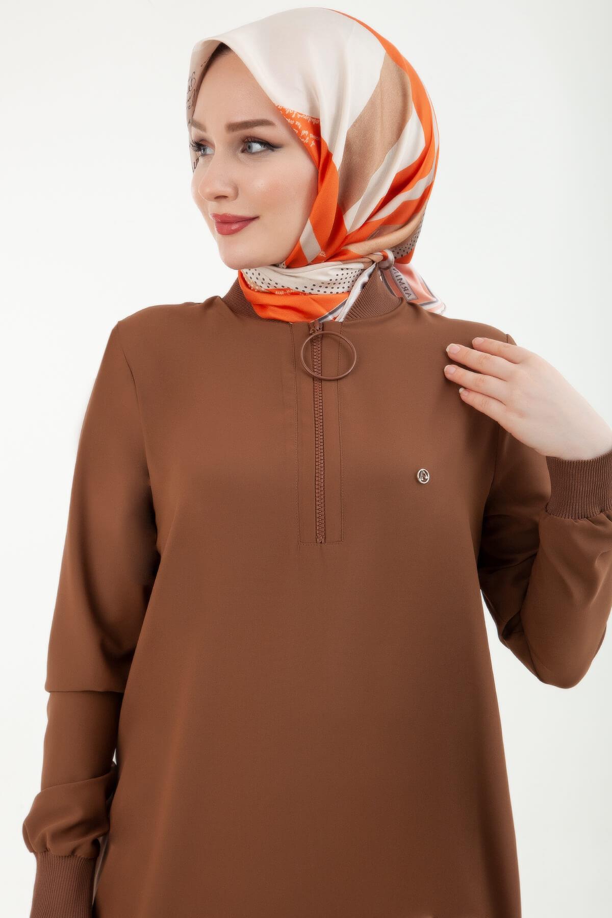 Armine TREND Halkalı Tunik Yaz Sezonu 24YT436 Kahve