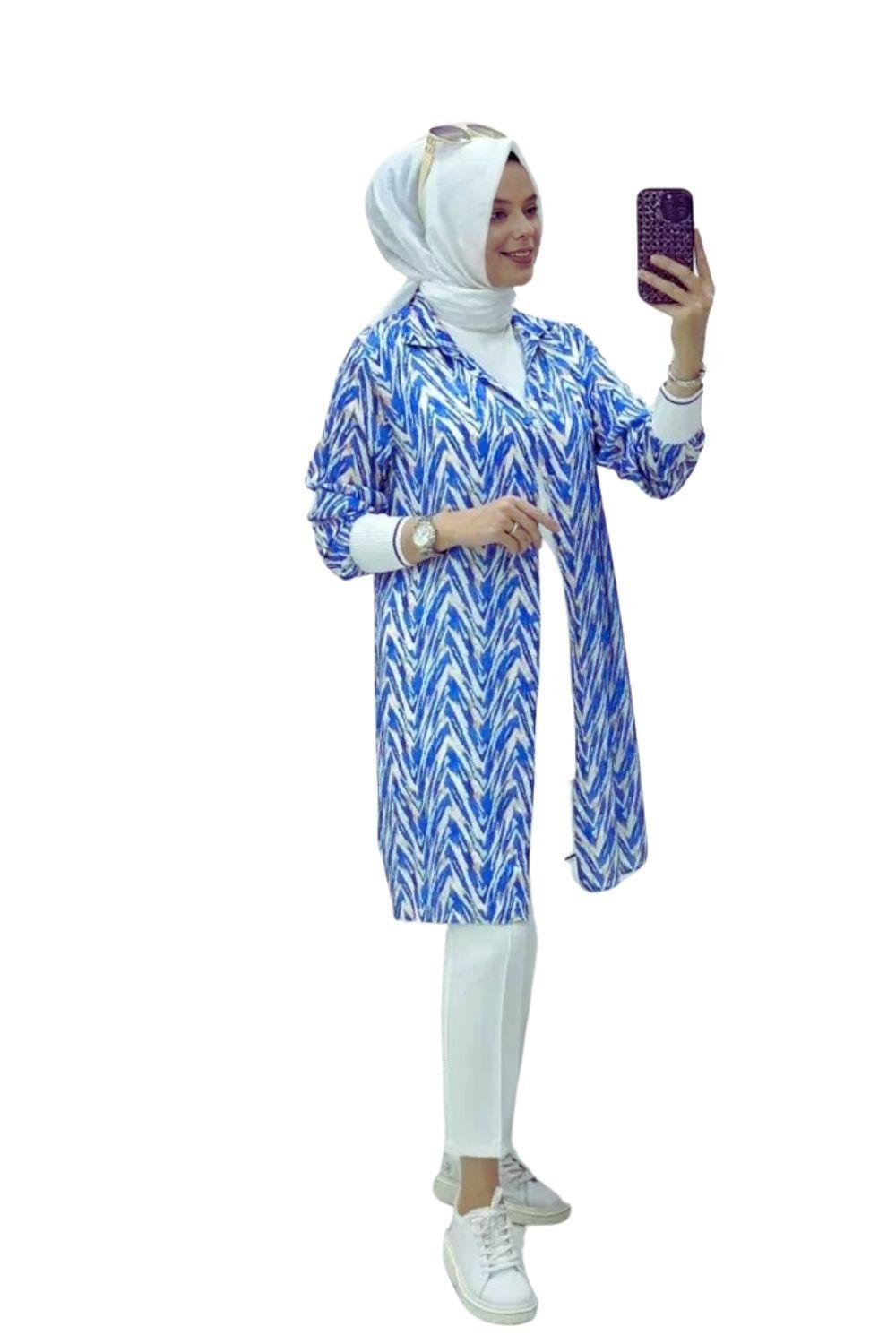Efraze Yoryo Saten Tunik Gök Mavi