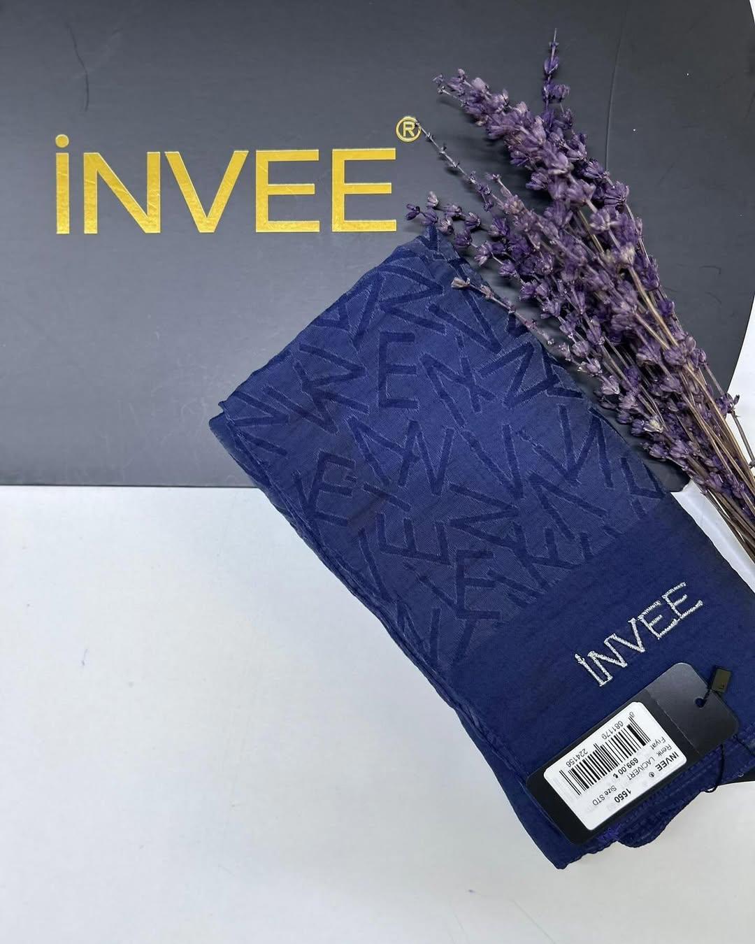 İnvee Desen Şal Harf Şal  1550 İnvee Lacivert