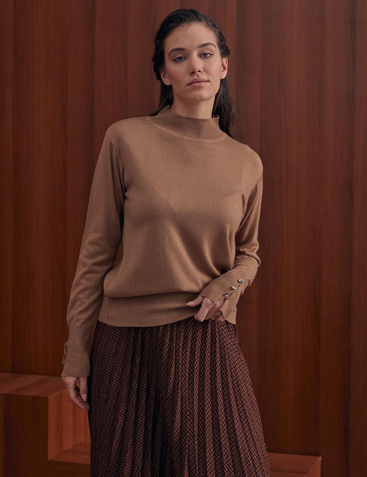 KA-SZ-TRK05 Basic Triko Bluz Bej