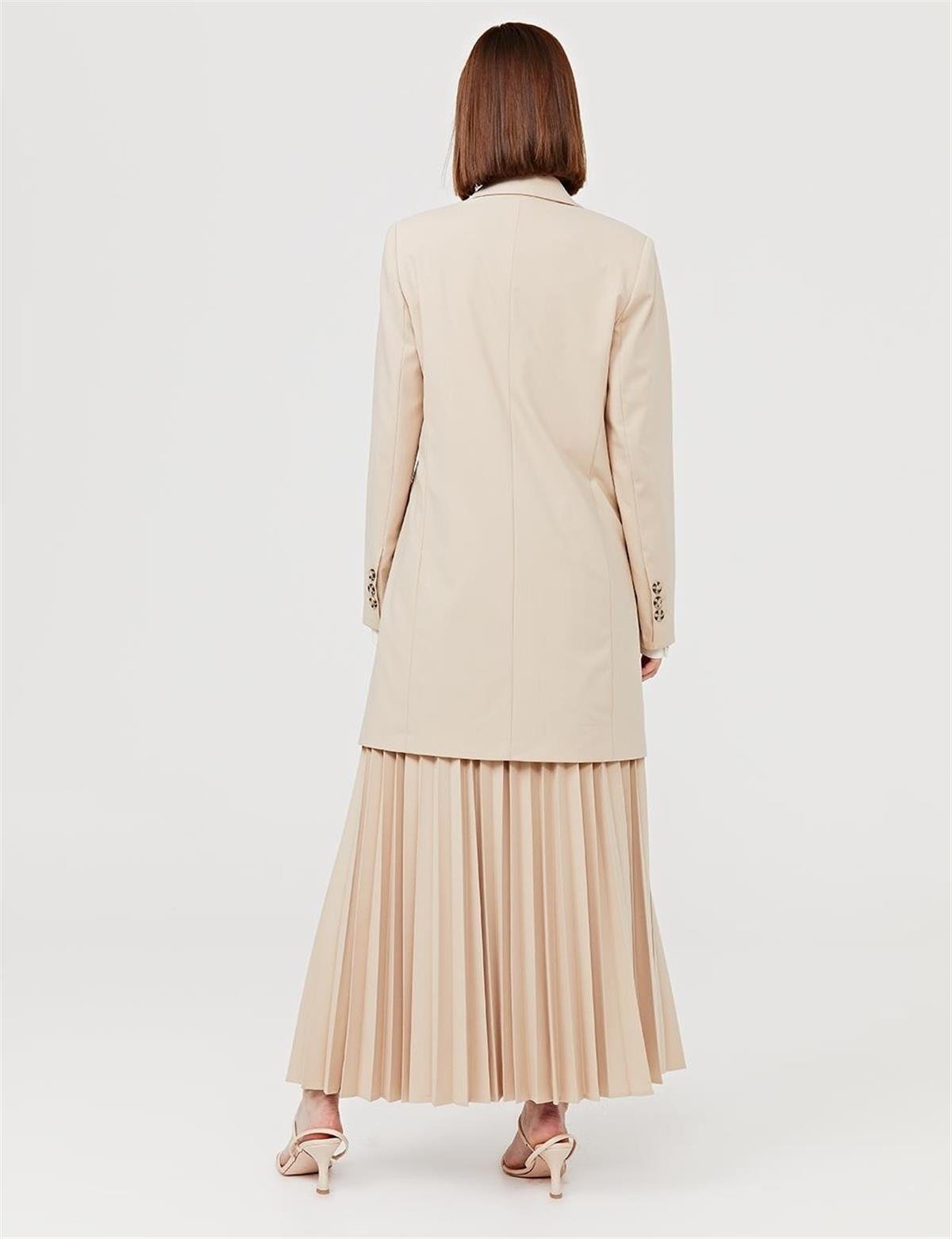 KAYRA Basic Blazer Ceket KA-SZ-13501 Krem