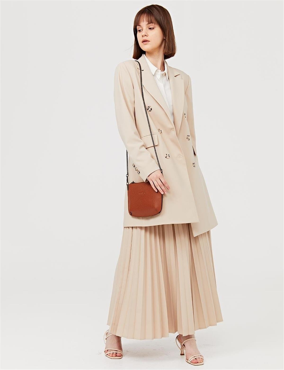 KAYRA Basic Blazer Ceket KA-SZ-13501 Krem