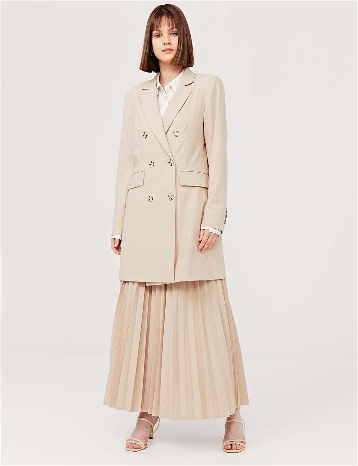 KAYRA Basic Blazer Ceket KA-SZ-13501 Krem