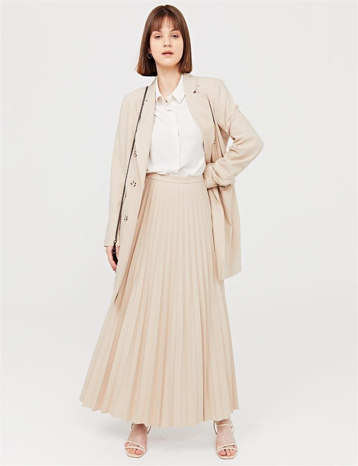 KAYRA Basic Blazer Ceket KA-SZ-13501 Krem