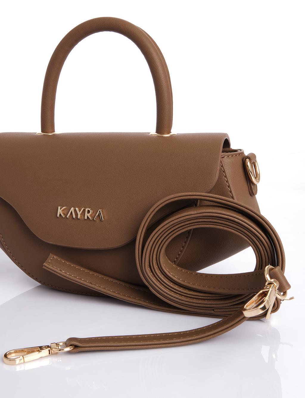 Kayra Kulplu Oval Çanta Kahve KA-B25-CNT08