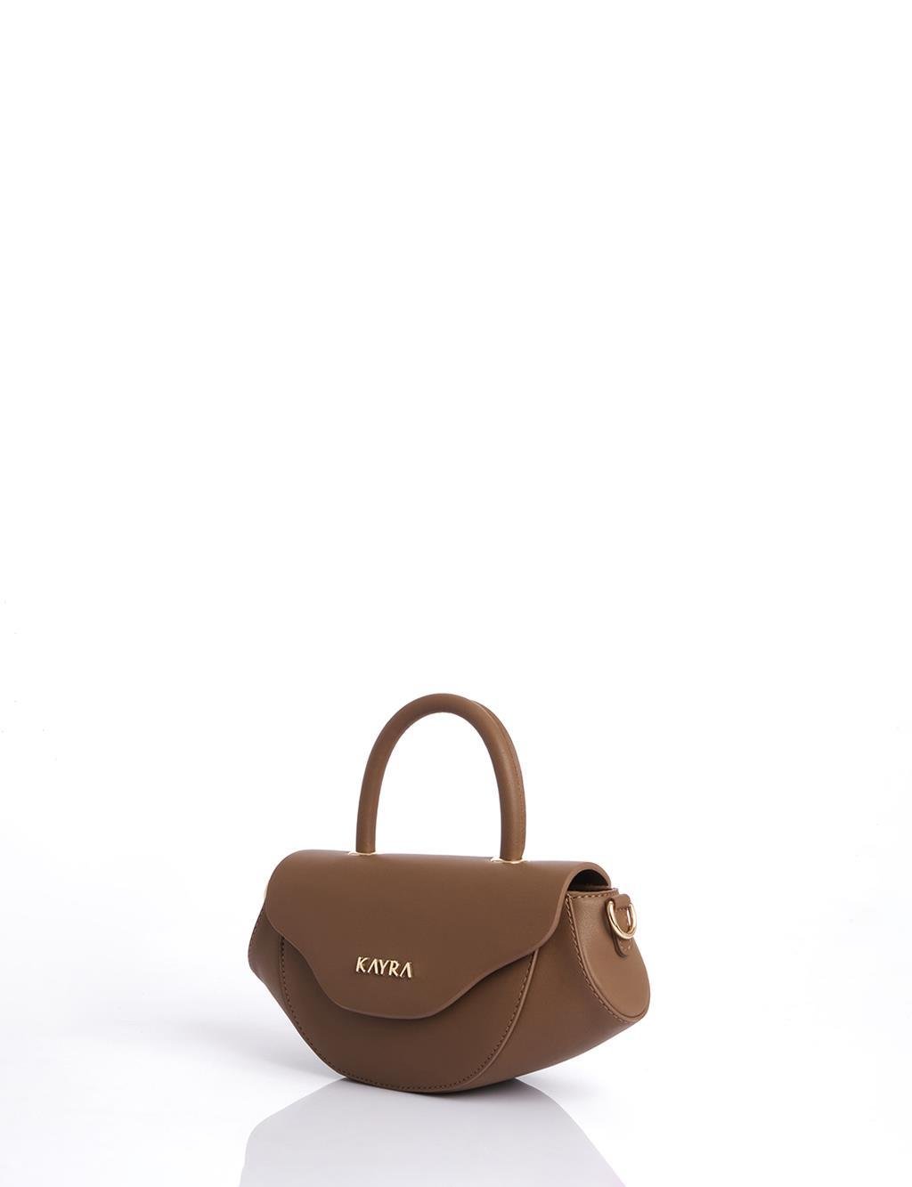 Kayra Kulplu Oval Çanta Kahve KA-B25-CNT08