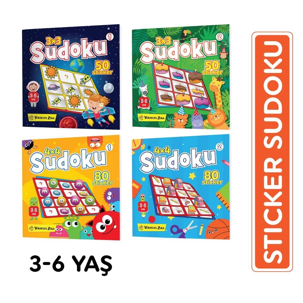 3-6 Yaş Stickerlı Sudoku Seti (260 Adet Sticker)