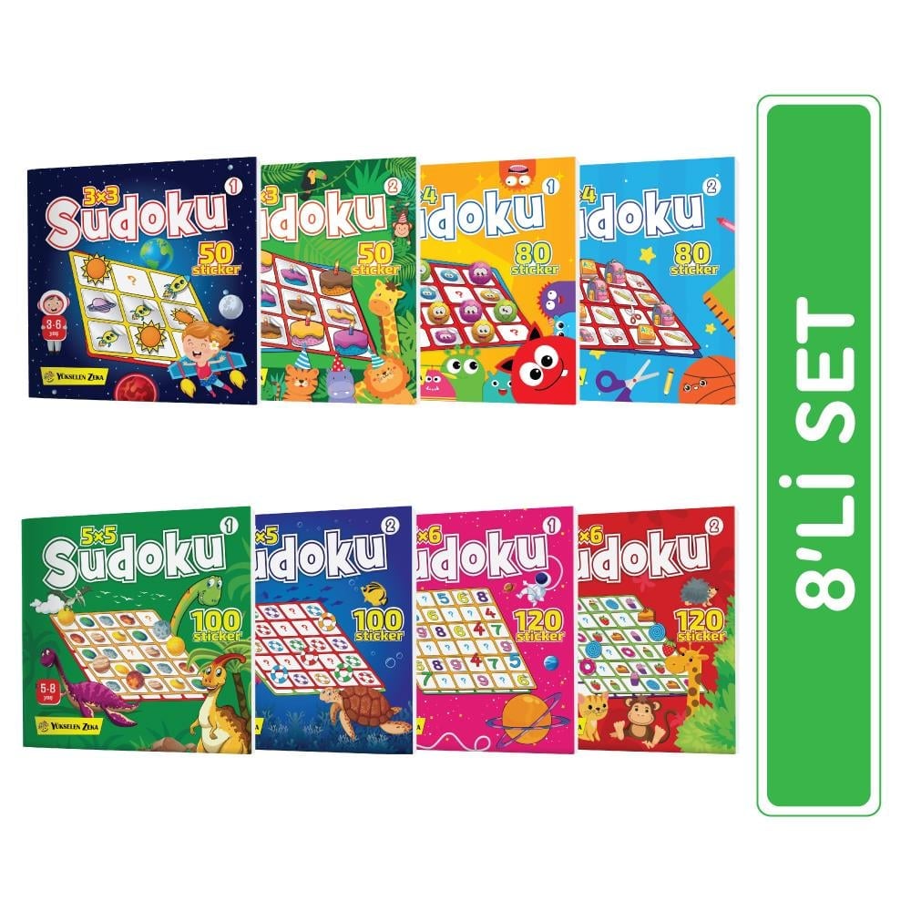 Stickerlı Sudoku Seti (8 Kitap - 700 Adet Sticker)