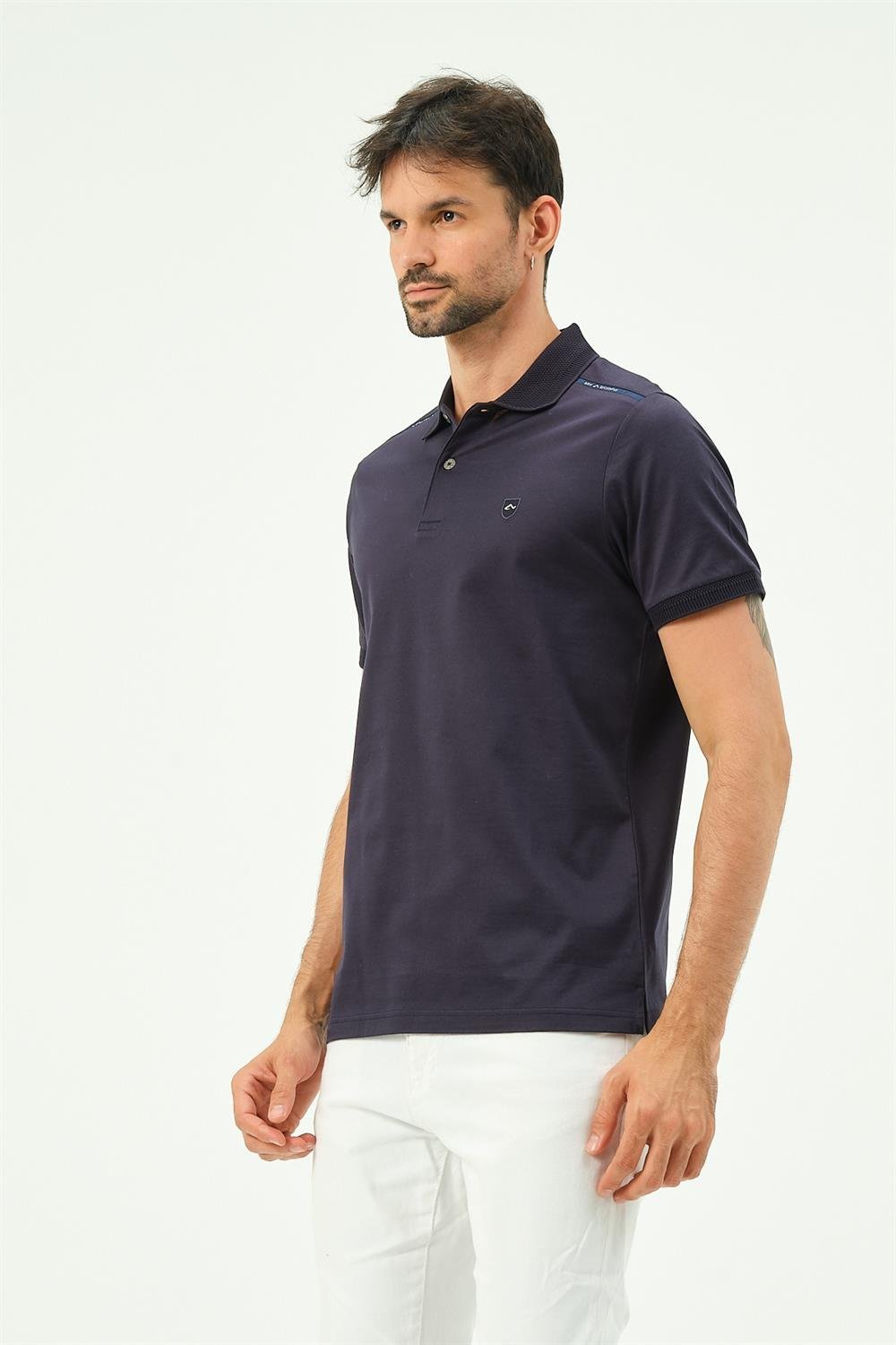 MSW Oxford Erkek Regular Fit Siyah Polo Yaka T-shirt