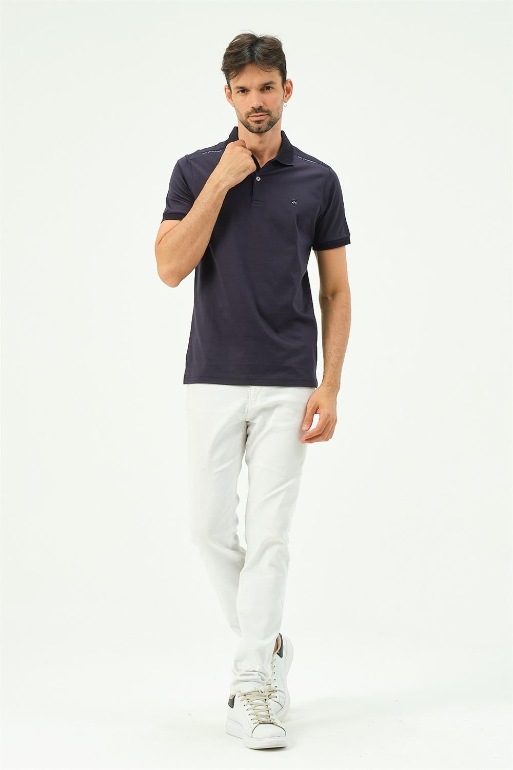 MSW Oxford Erkek Regular Fit Siyah Polo Yaka T-shirt