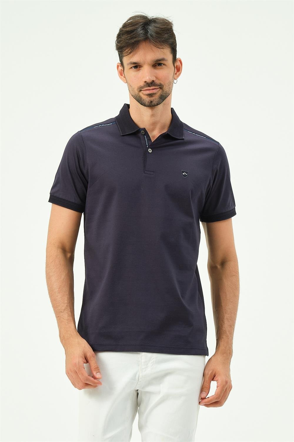 MSW Oxford Erkek Regular Fit Siyah Polo Yaka T-shirt