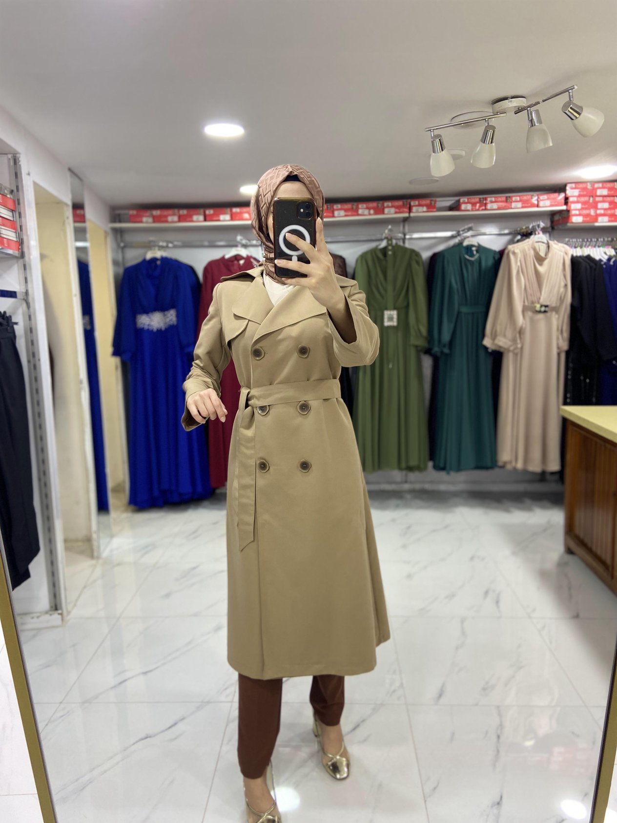 24257 Derin Store Trenç Kahve