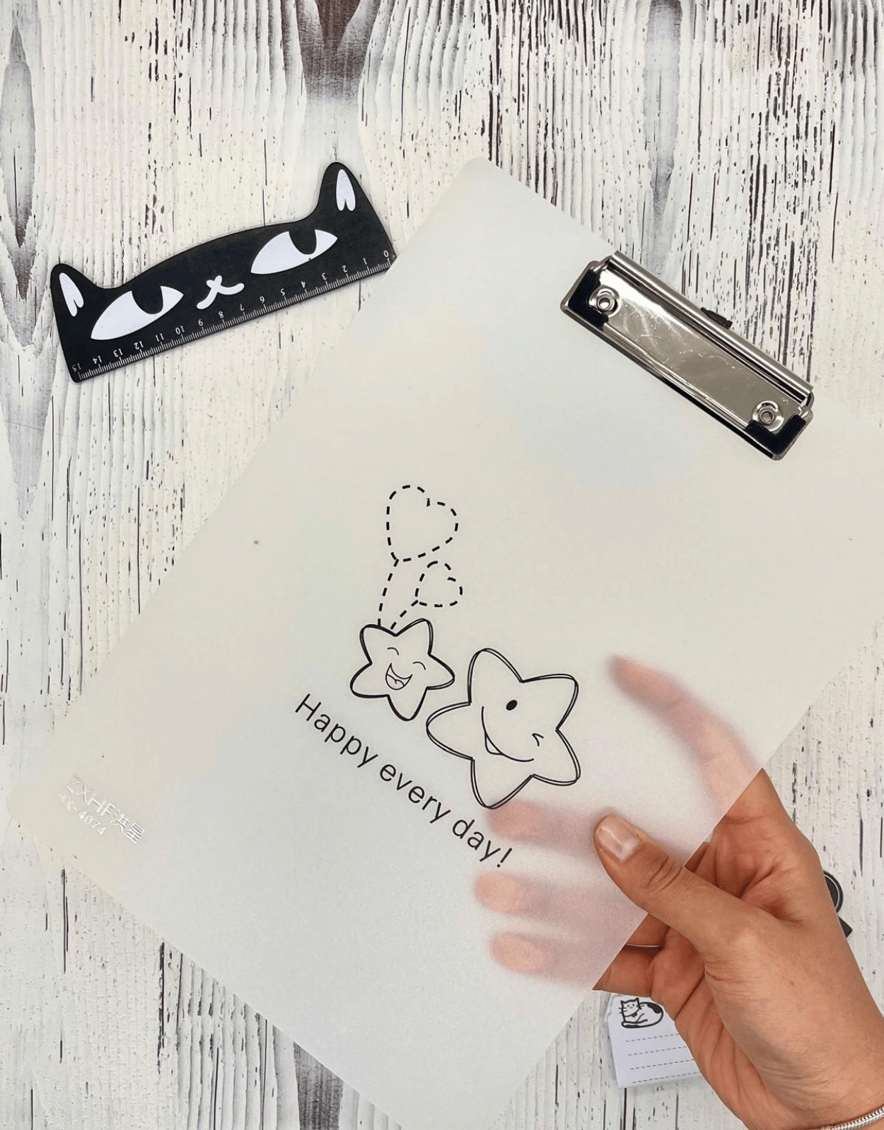 Happy Every Day! A4 Şeffaf Sekreterlik Blok Tablası