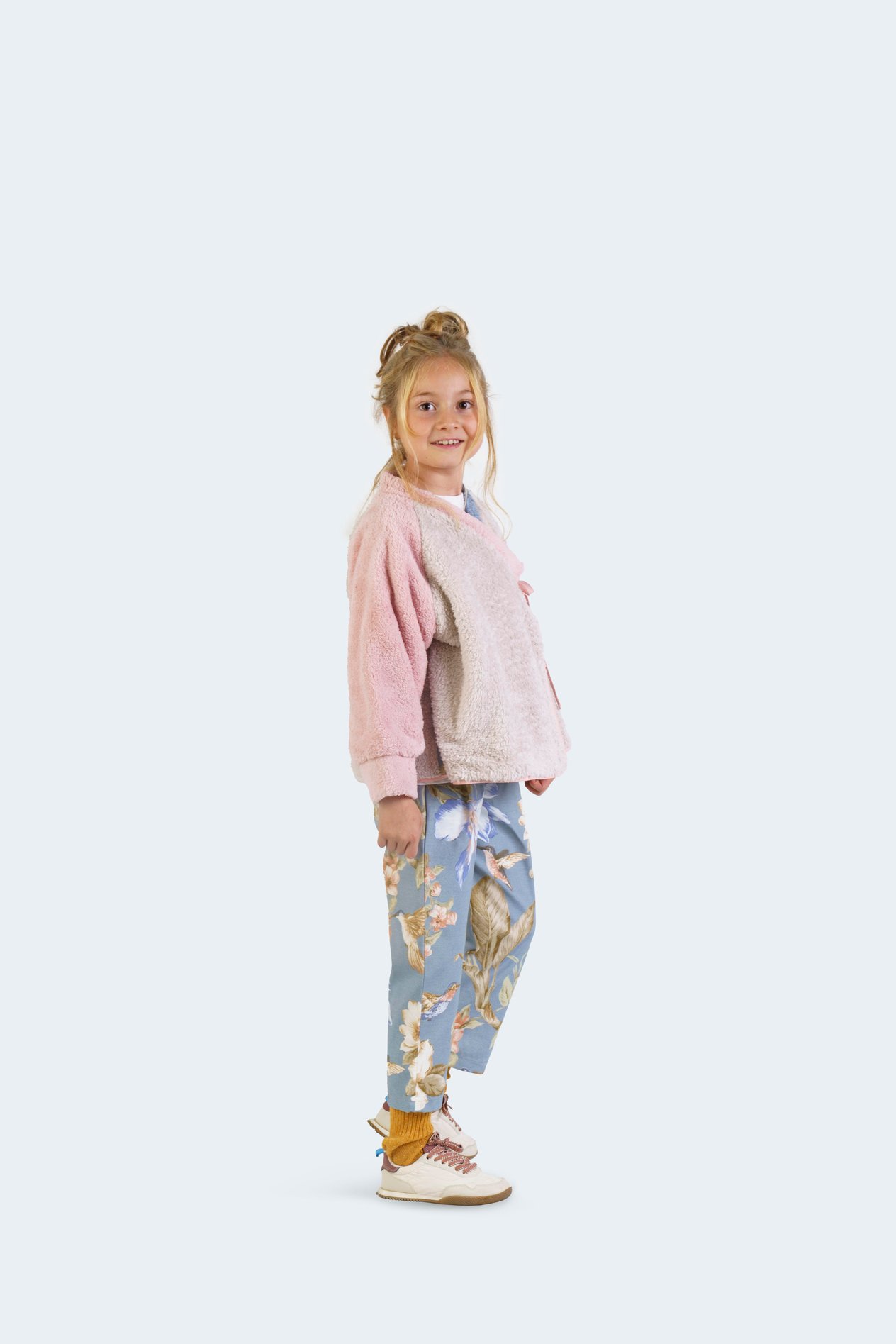 Çiçek Desenli Gabardin Pantolon