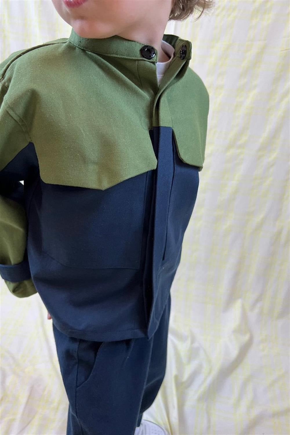 Çift Renk Erkek Gabardin Gömlek