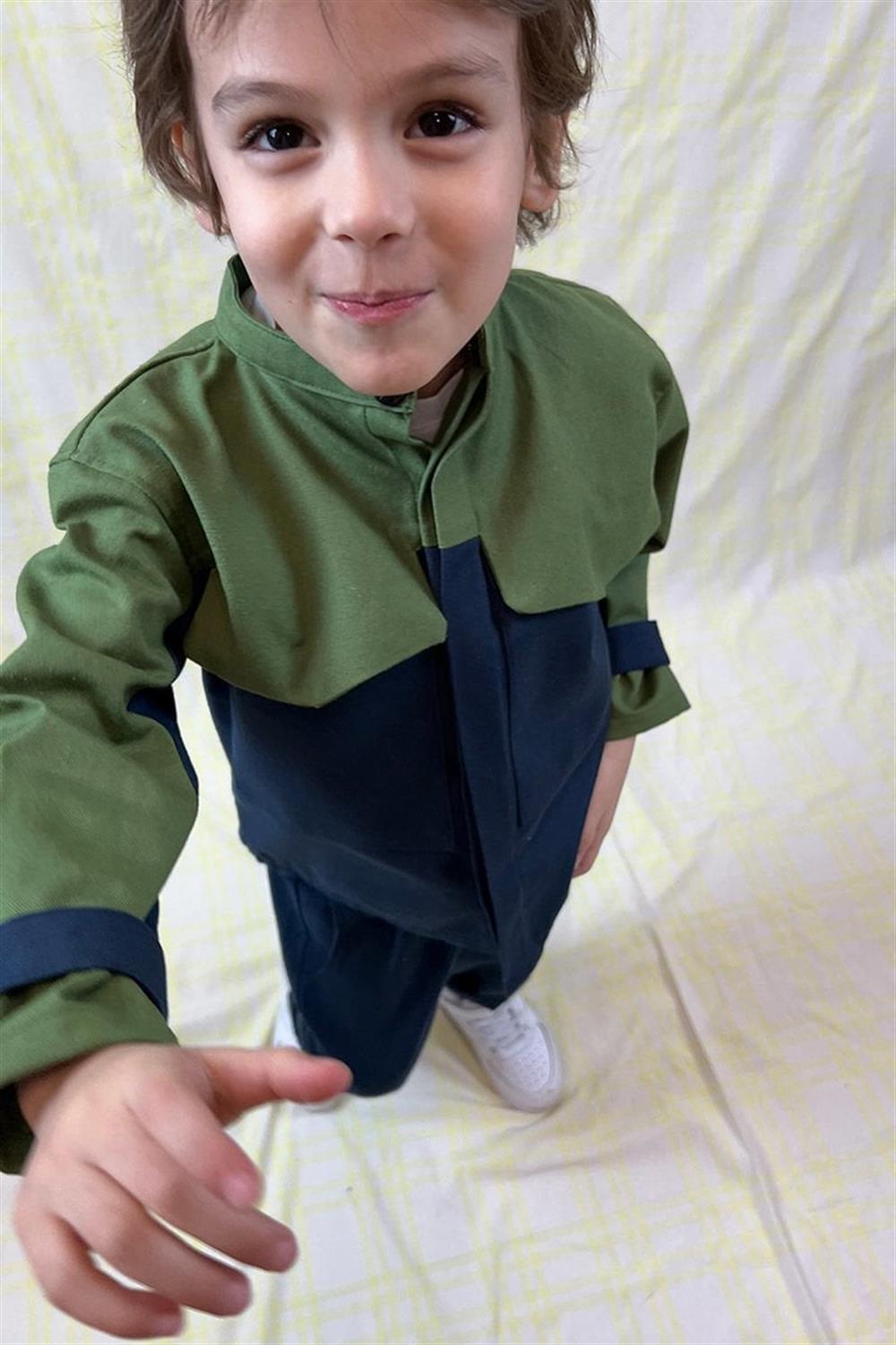 Çift Renk Erkek Gabardin Gömlek