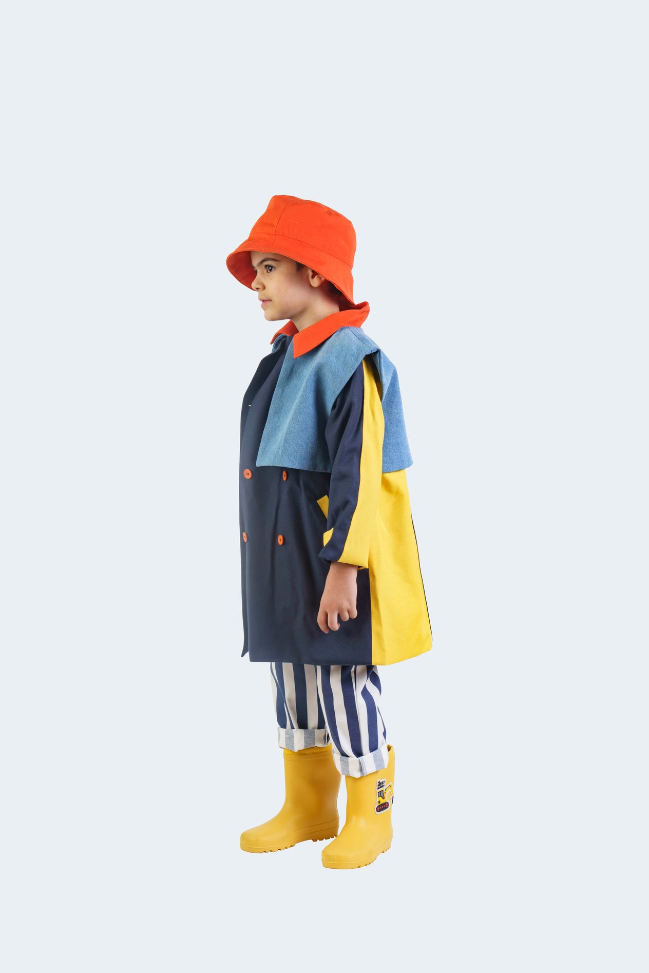 Çok Renkli Denim Garnili Trench